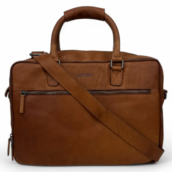 Herentassen|17 Inch Laptoptassen>DSTRCT Preston Park Laptop Workingbag 17" cognac