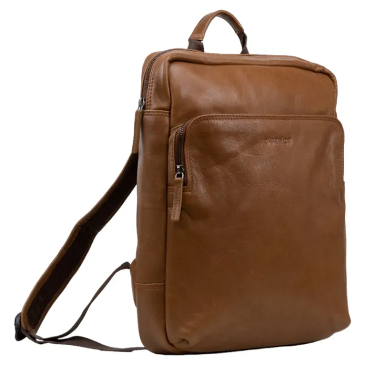 15.6 Inch Laptoptassen|Laptop Rugzakken>DSTRCT State Street Laptop Backpack 15.6" cognac