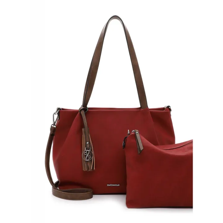 Shoppers|Schoudertassen>Emily & Noah Elke Cityshopper M red/cognac