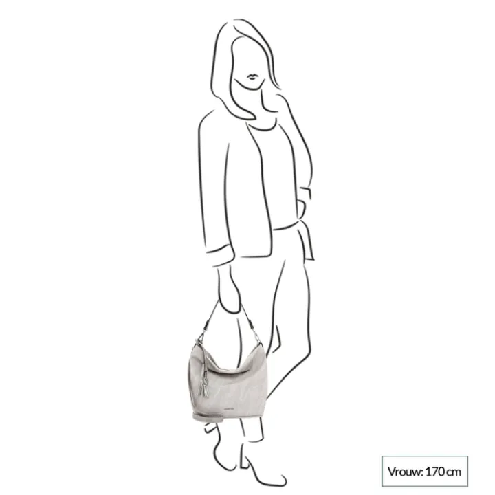 Schoudertassen|Crossbody>Emily & Noah Elke Handtas M light grey