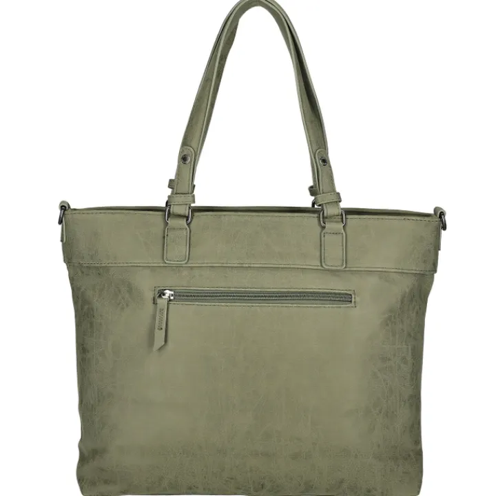 15 Inch Laptoptassen|Laptop Schoudertassen>Enrico Benetti Ruby Shopper 15" olive
