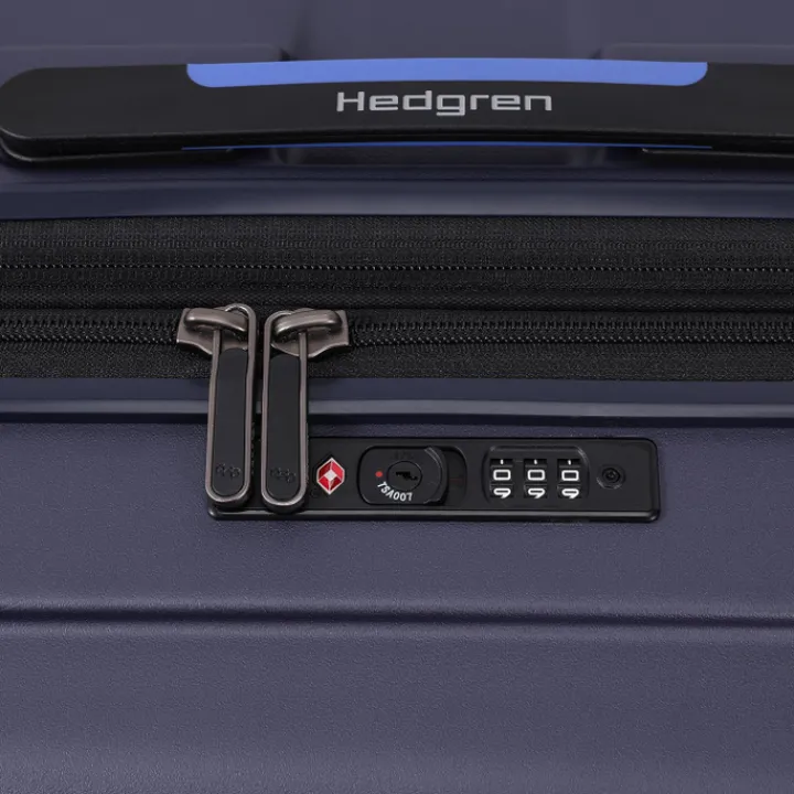 Harde Koffers|Reiskoffers>Hedgren Comby Grip M Expandable peacoat blue