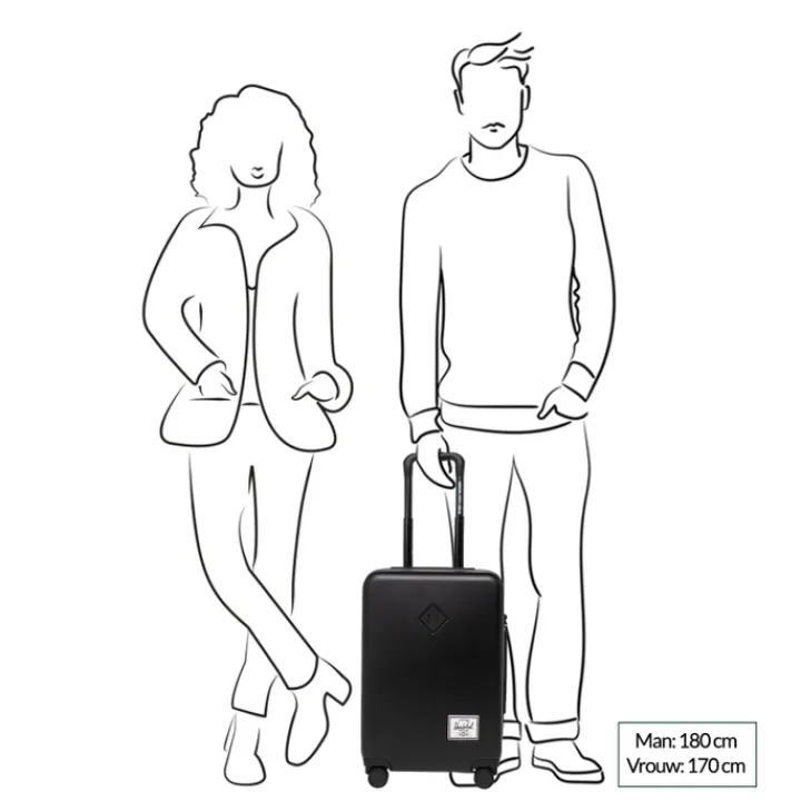Handbagage Trolleys|Reistrolleys>Herschel Supply Co. Heritage Hardshell Large Carry On Luggage black