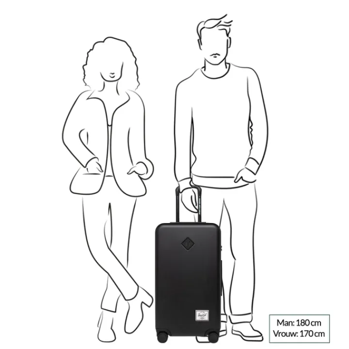 Reistrolleys|Reiskoffers>Herschel Supply Co. Heritage Hardshell Medium Luggage black