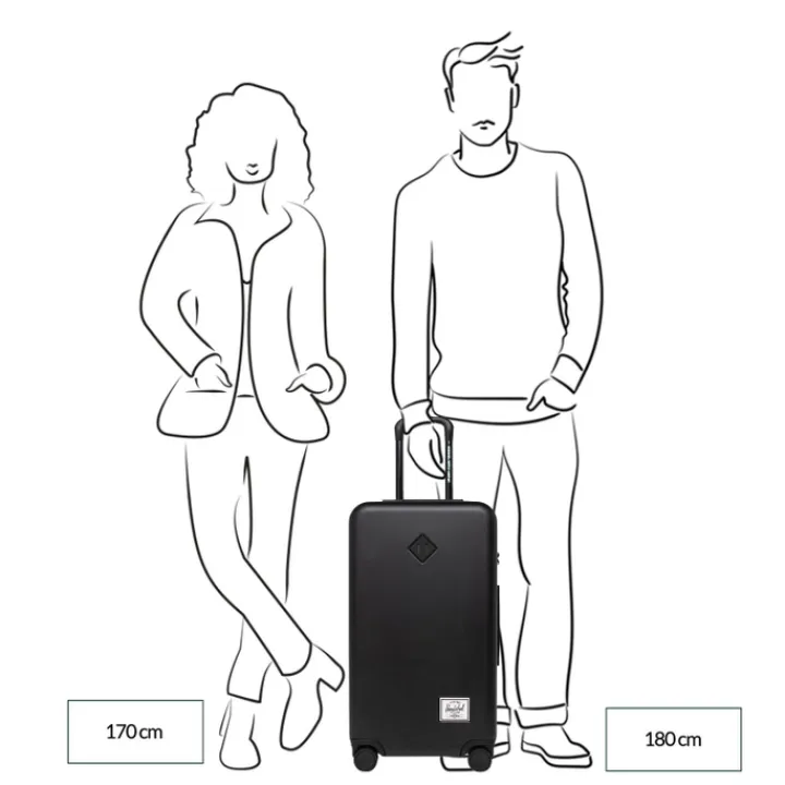 Reistrolleys|Reiskoffers>Herschel Supply Co. Heritage Hardshell Medium Luggage black gradient