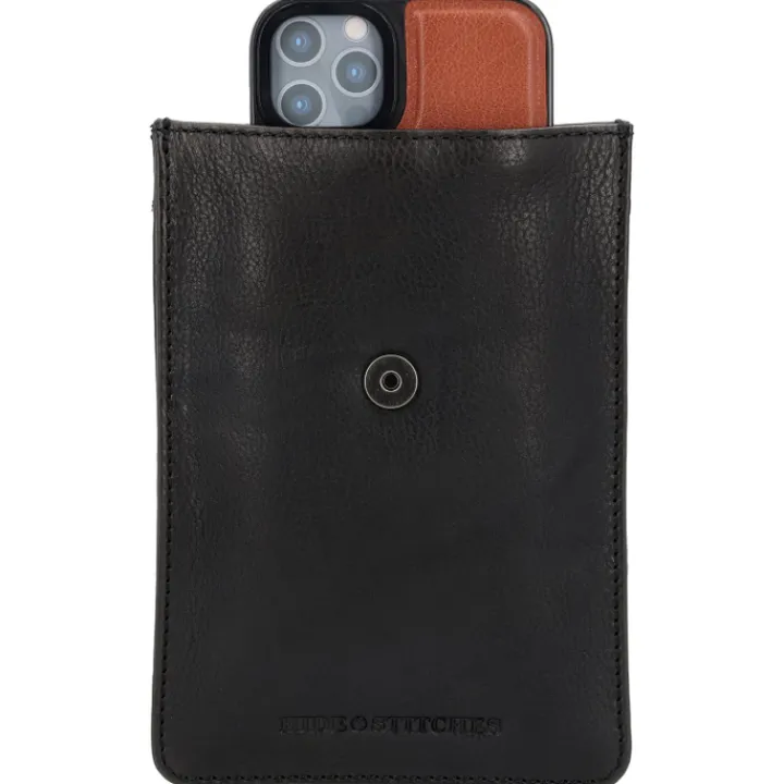 Telefoontasjes|Damestassen>Hide & Stitches Earth Phonebag black