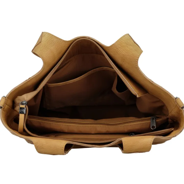 Schoudertassen|Damestassen>Hide & Stitches Earth Shopper sand