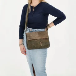 Schoudertassen|Crossbody>Hide & Stitches Himalaya Shoulderbag olivegreen