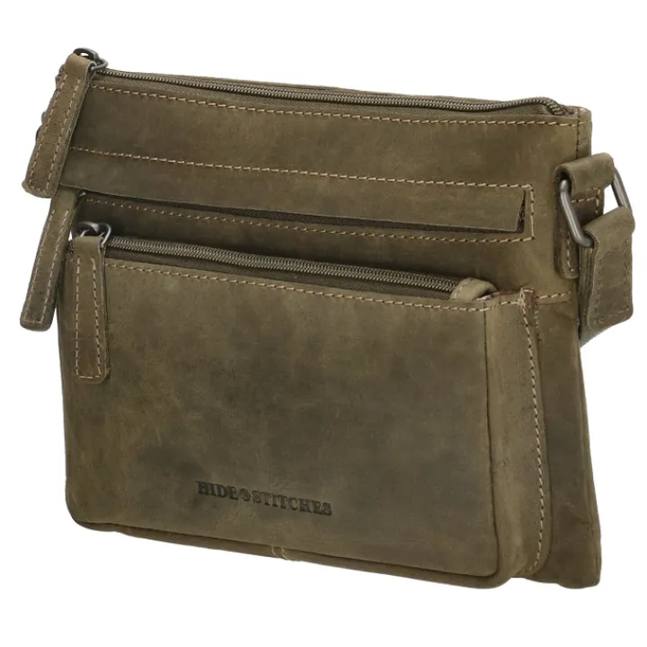 Schoudertassen|Crossbody>Hide & Stitches Idaho Celestial Schoudertas olijfgroen