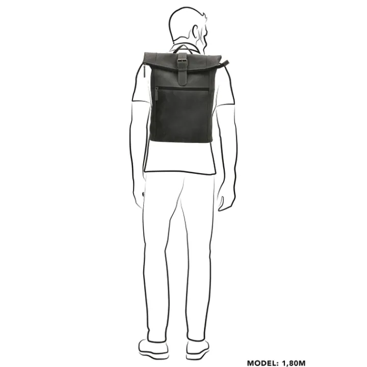Kleine Rugzakken|Daypack>Hide & Stitches Idaho Rolltop Backpack 15,6" black