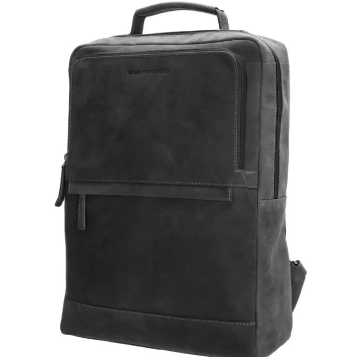 Kleine Rugzakken|15.6 Inch Laptoptassen>Hide & Stitches Idaho Rustic Rugzak zwart