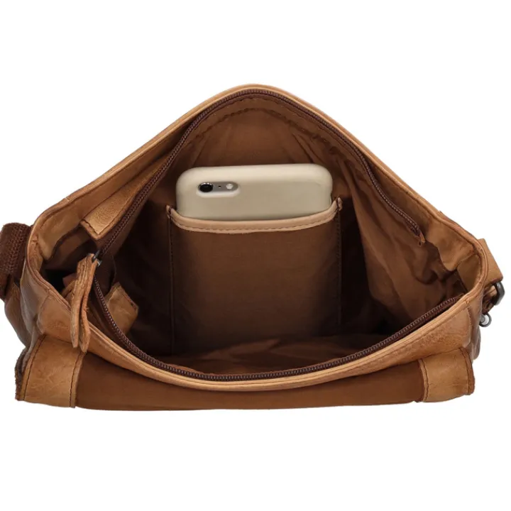 Schoudertassen|Crossbody>Hide & Stitches Idaho Shoulderbag cognac