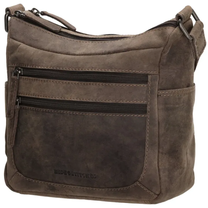 Schoudertassen|Crossbody>Hide & Stitches Idaho Shoulderbag darkbrown
