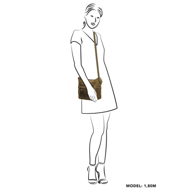 Schoudertassen|Crossbody>Hide & Stitches Idaho Shoulderbag olivegreen