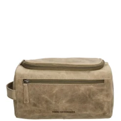 Toilettassen>Hide & Stitches Idaho Urbane Toilettas donkerzand