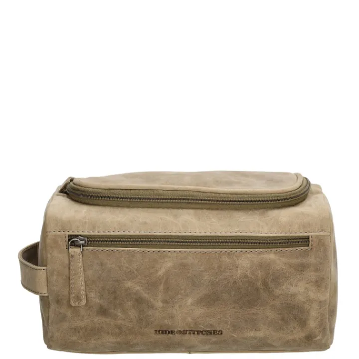 Toilettassen>Hide & Stitches Idaho Urbane Toilettas donkerzand