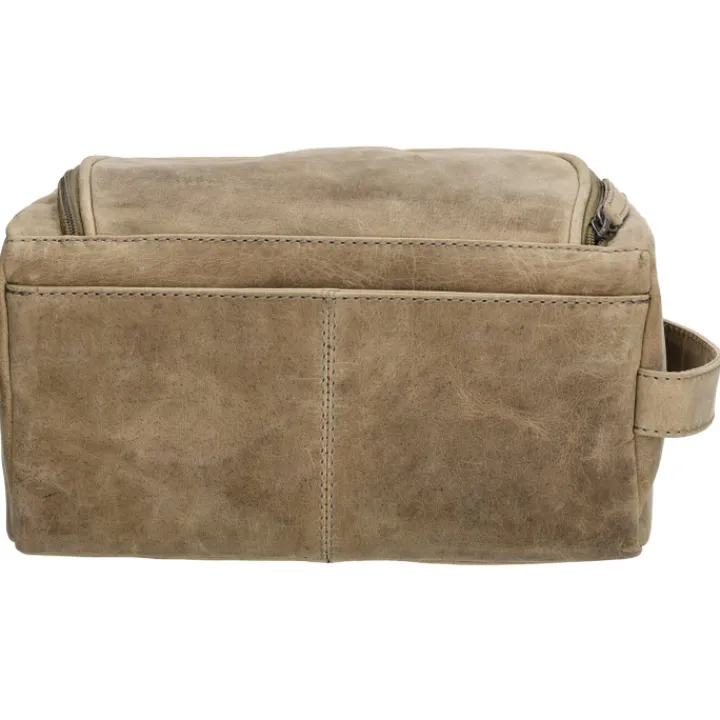 Toilettassen>Hide & Stitches Idaho Urbane Toilettas donkerzand