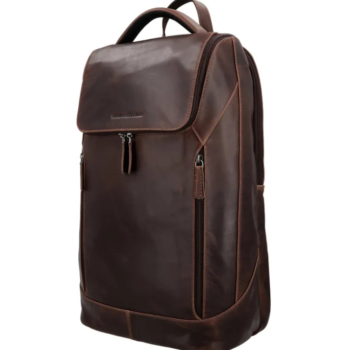 Dames Rugzakken|15.6 Inch Laptoptassen>Hide & Stitches Japura Backpack dark brown