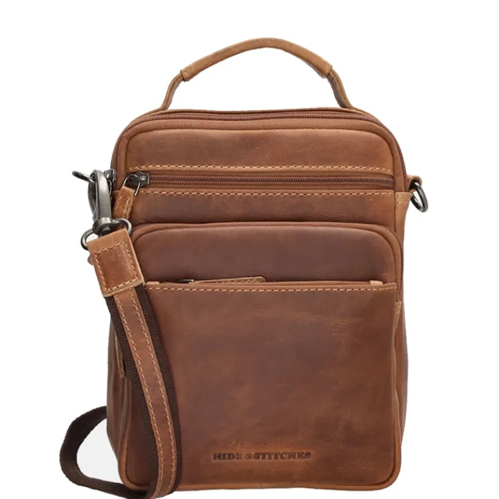 Schoudertassen|Crossbody>Hide & Stitches Japura Reporter cognac