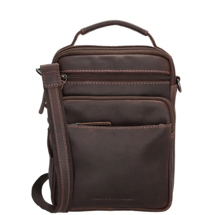 Schoudertassen|Crossbody>Hide & Stitches Japura Reporter dark brown