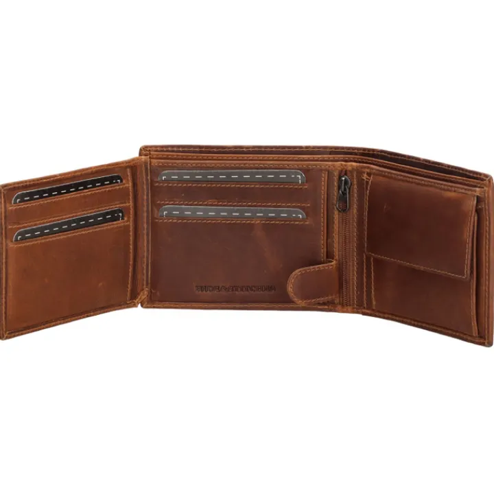 Rfid Portemonnees|Grote Portemonnees>Hide & Stitches Japura Wallet cognac