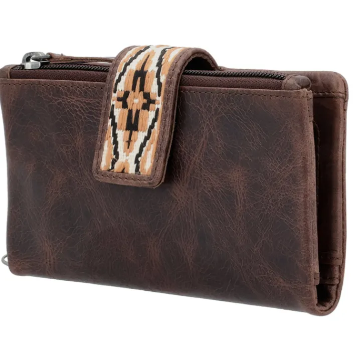 Grote Portemonnees|Leren Portemonnees>Hide & Stitches Next Navajo Wallet darkbrown