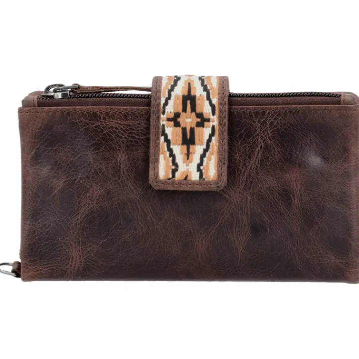 Grote Portemonnees|Leren Portemonnees>Hide & Stitches Next Navajo Wallet darkbrown