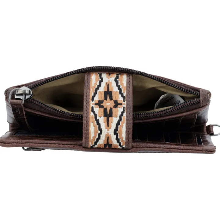 Grote Portemonnees|Leren Portemonnees>Hide & Stitches Next Navajo Wallet darkbrown