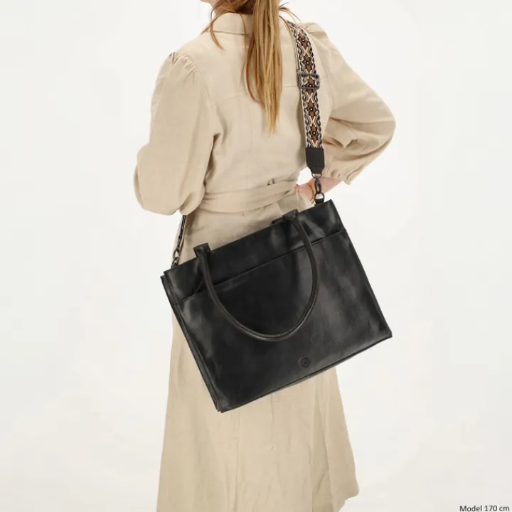 15.6 Inch Laptoptassen|Laptop Schoudertassen>Hide & Stitches Next Navajo Laptopbag black