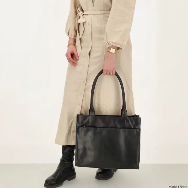 15.6 Inch Laptoptassen|Laptop Schoudertassen>Hide & Stitches Next Navajo Laptopbag black