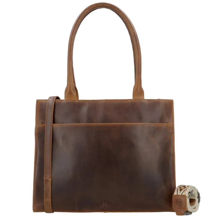 15.6 Inch Laptoptassen|Laptop Schoudertassen>Hide & Stitches Next Navajo Laptopbag brown