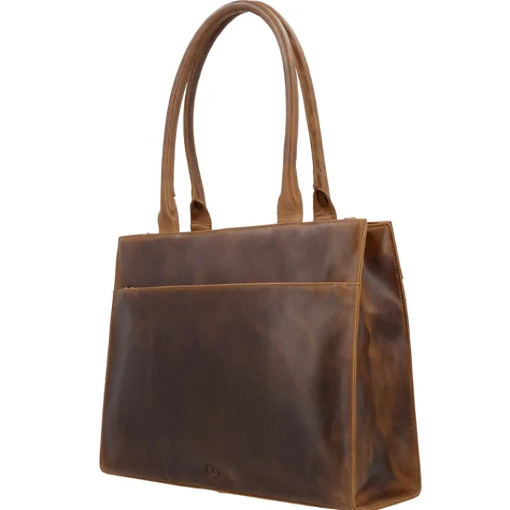 15.6 Inch Laptoptassen|Laptop Schoudertassen>Hide & Stitches Next Navajo Laptopbag brown
