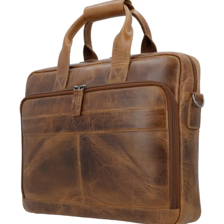 15.6 Inch Laptoptassen|Laptop Schoudertassen>Hide & Stitches Next Navajo Laptopbag brown