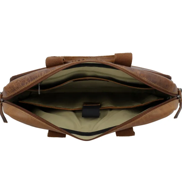 15.6 Inch Laptoptassen|Laptop Schoudertassen>Hide & Stitches Next Navajo Laptopbag brown