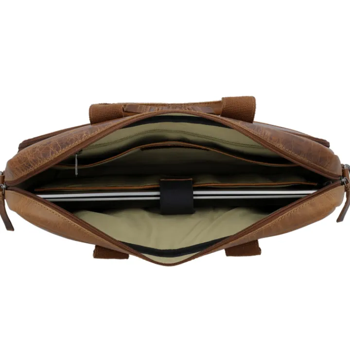 15.6 Inch Laptoptassen|Laptop Schoudertassen>Hide & Stitches Next Navajo Laptopbag brown