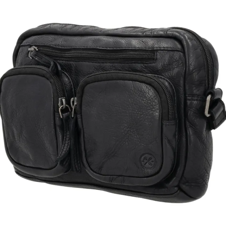 Schoudertassen|Crossbody>Hide & Stitches Paint Rock Shoulderbag black