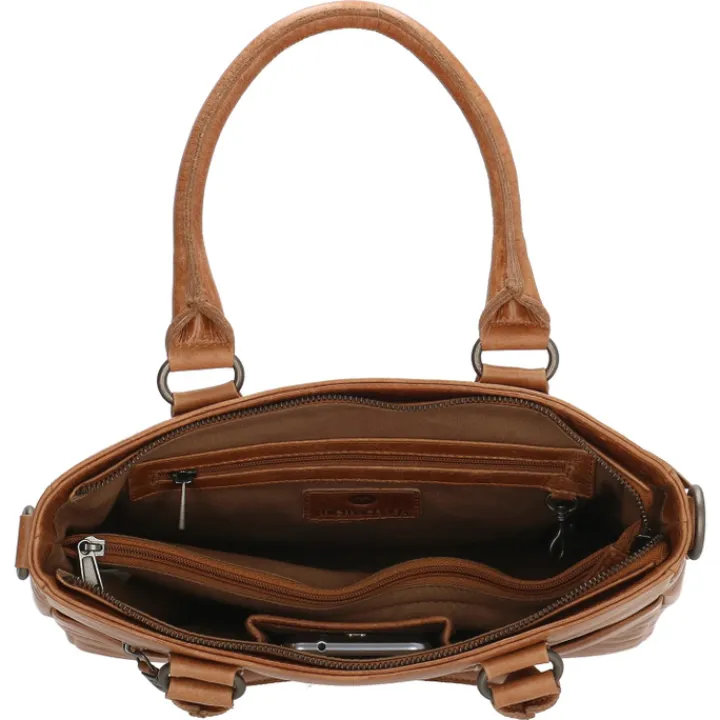 Schoudertassen|Handtassen>Hide & Stitches Porto Handtas bruin II