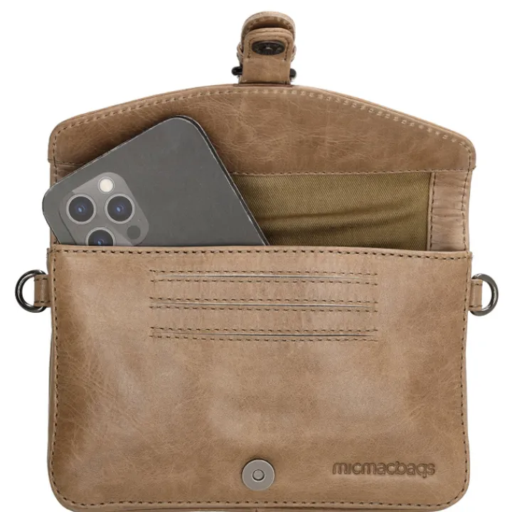 Schoudertassen|Crossbody>Hide & Stitches Porto Heuptas taupe