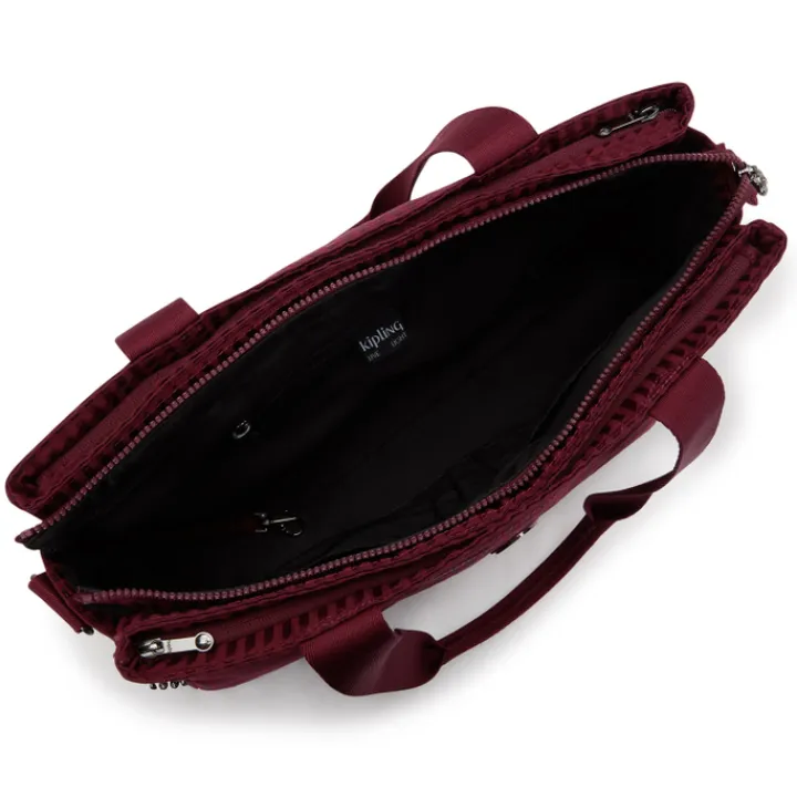 Dames Schooltassen|Schooltas Shoppers>Kipling Elysia Work E e jq maroon tile jacquard