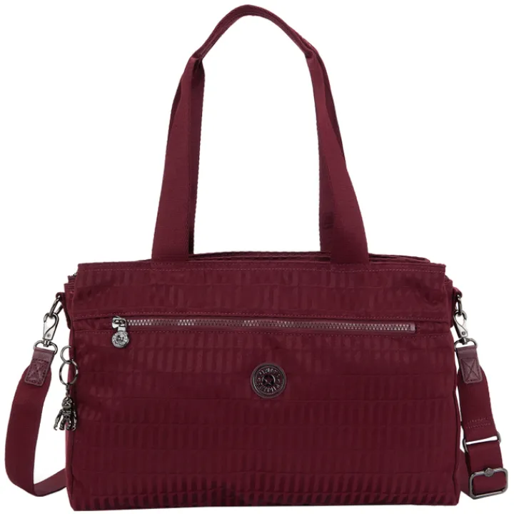 Dames Schooltassen|Schooltas Shoppers>Kipling Elysia Work S e jq maroon tile jacquard