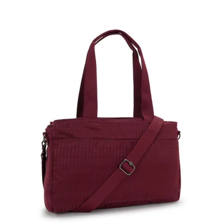Dames Schooltassen|Schooltas Shoppers>Kipling Elysia Work S e jq maroon tile jacquard