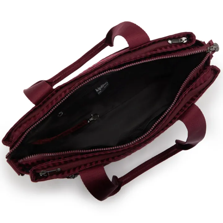 Dames Schooltassen|Schooltas Shoppers>Kipling Elysia Work S e jq maroon tile jacquard