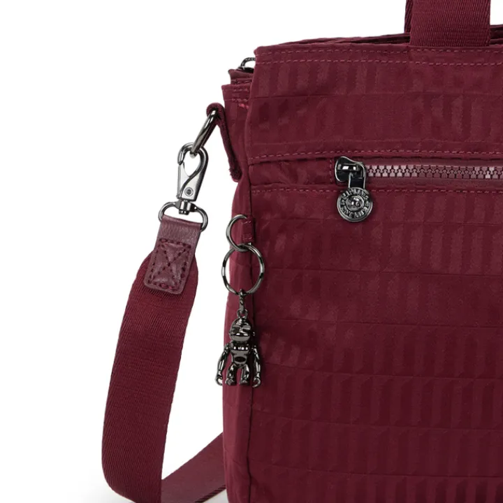 Dames Schooltassen|Schooltas Shoppers>Kipling Elysia Work S e jq maroon tile jacquard