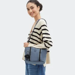 Schoudertassen|Handtassen>Kipling Minta b blue stone