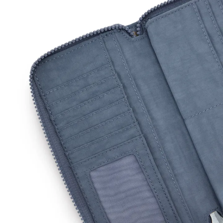 Rfid Portemonnees|Grote Portemonnees>Kipling Money World blue stone