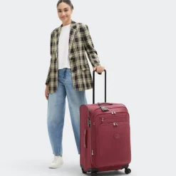 Reistrolleys|Reiskoffers>Kipling New Youri Spin M b ounge wine