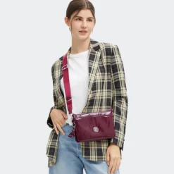 Schoudertassen|Crossbody>Kipling Riri be high gloss wine