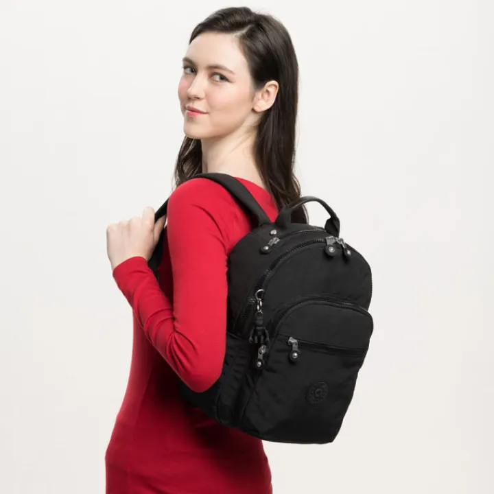 Kleine Rugzakken|Schoolrugzak>Kipling Seoul Rugzak S black noir