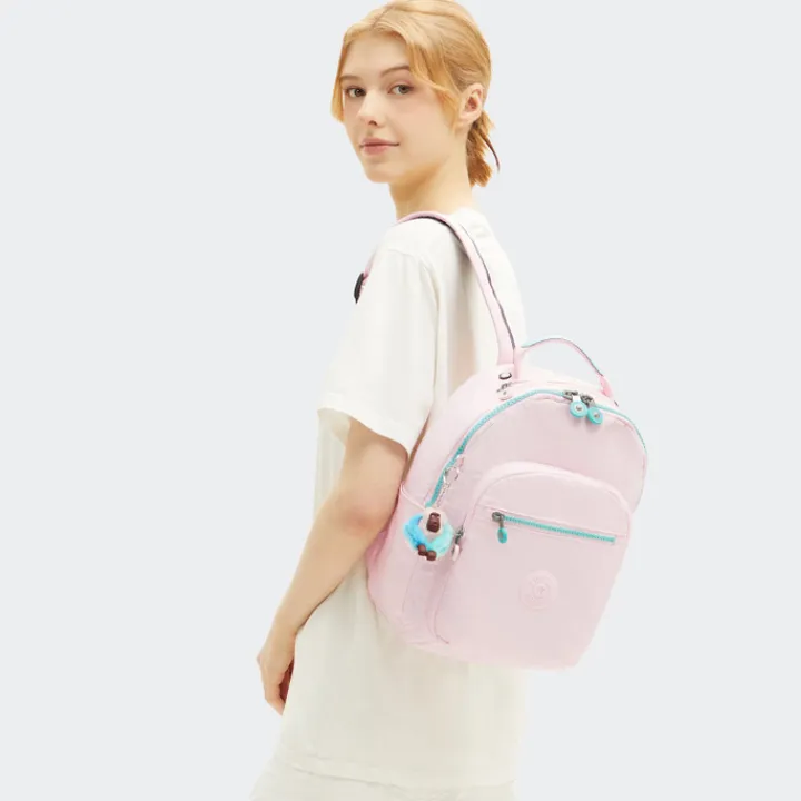 Kleine Rugzakken|Schoolrugzak>Kipling Seoul S pink met