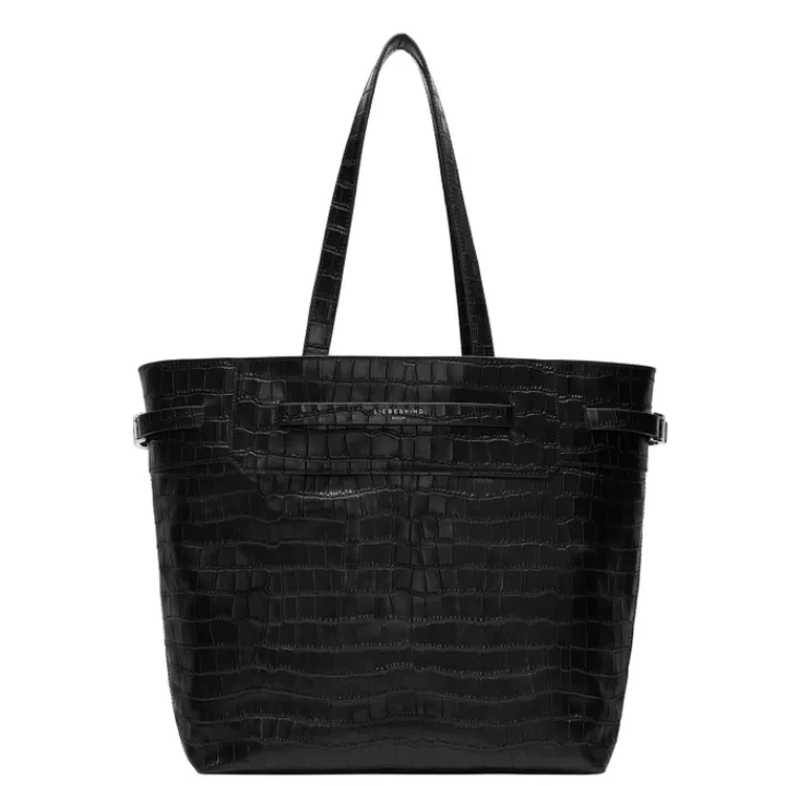 Schoudertassen|Fashion Tassen>Liebeskind Lora Croco Tote L black